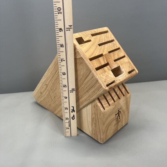 JA Henckels Knife Block 16 Slot Zwilling Wooden Knife Holder Bamboo Solid - Picture 7 of 9